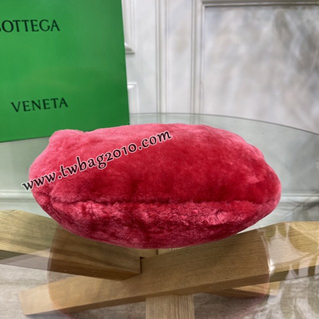 Bottega veneta高端女包 98080天鵝絨 寶緹嘉Jodie經典打結圓形hobo包 BV天鵝絨皮毛新款女包  gxz1390